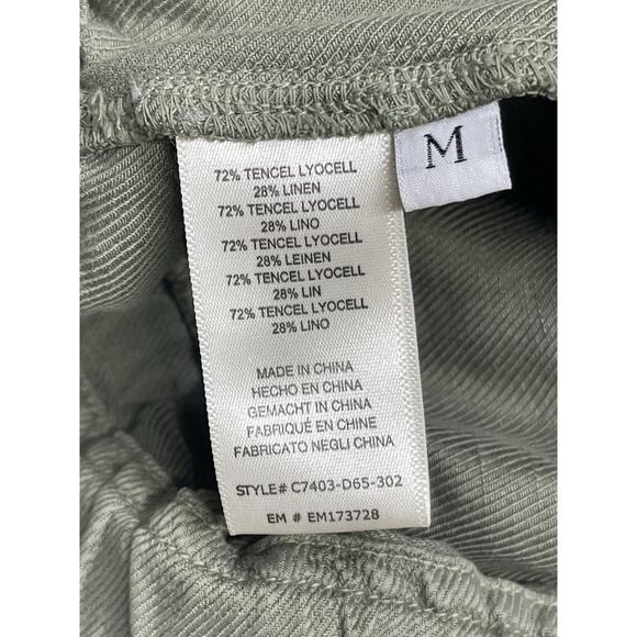 Coastal Gorpcore Cloth & Stone cargo Mini Skirt Sz M Linen Belted Tie Frayed Hem - Picture 5 of 12